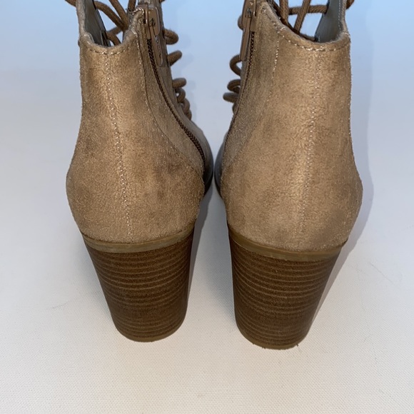Faux Suede Peep Toe Front Lace up Boot. Mossimo Supply Co. - Picture 2 of 9